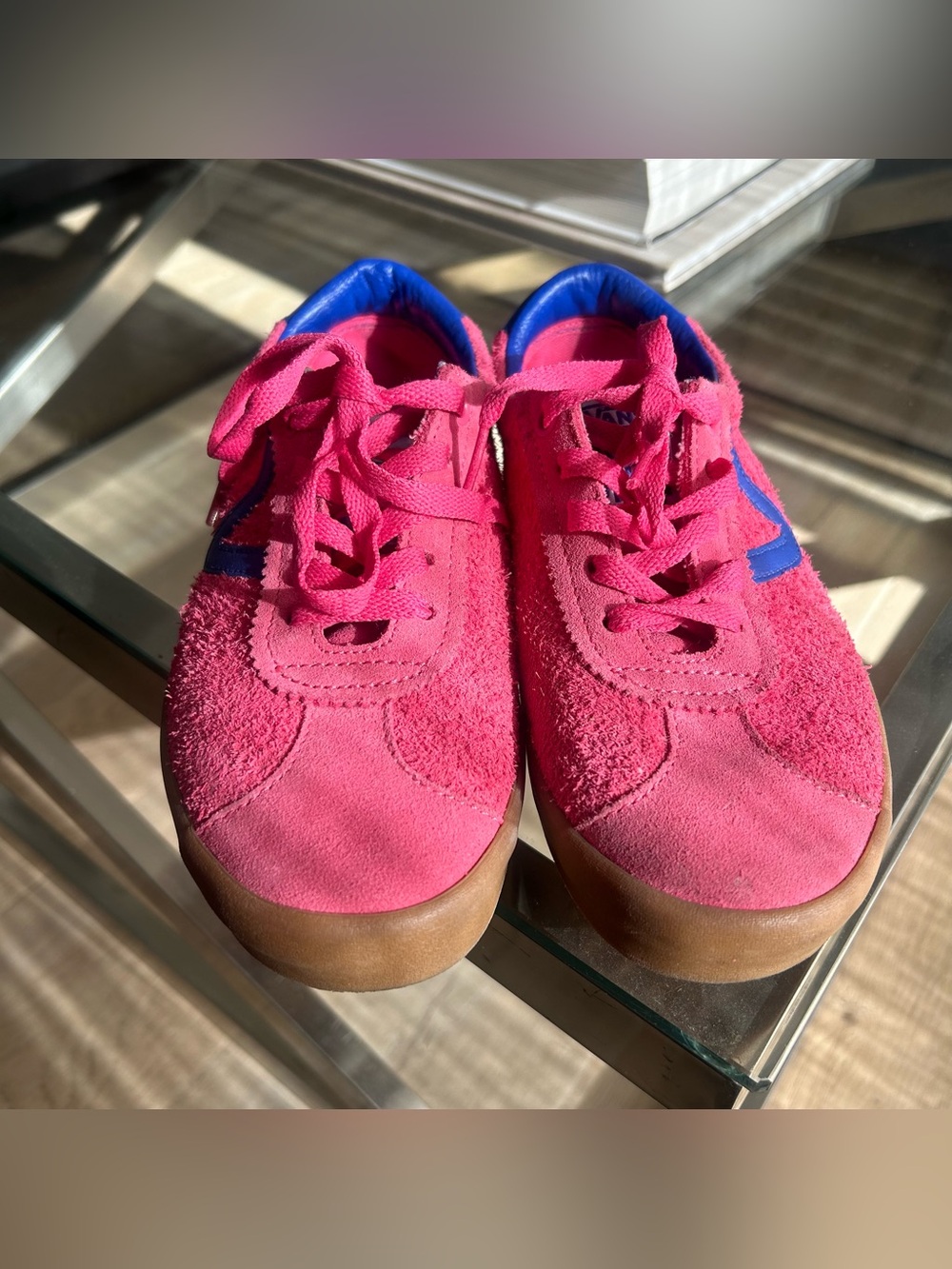 Women’s Vans Sport Low Bambino Honeysuckle Suede Leather Sneakers - Picture 4 of 8